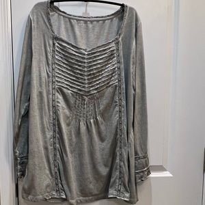 Soft Surroundings Grey Tunic Blouse Size 1X